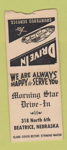 Matchbook Cover - Morning Star Drive In Beatrice NE BOBTAIL