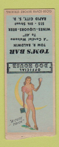 Matchbook Cover - Tom's Bar Rapid Cidy SD pinup BOBTAIL