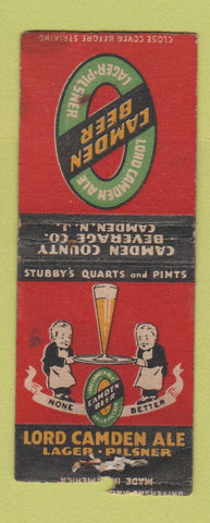 Matchbook Cover - Lord Camden Ale Beer NJ WEAR BOBTAIL