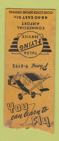 Matchbook Cover - Tulsa Flying Service OK WEAR BOBTAIL