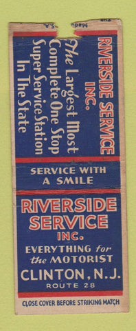 Matchbook Cover - Riverside Service oil gas Clinton NJ BOBTAIL