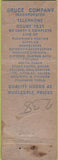 Matchbook Cover - Bruce Co Inc Heating Plumbing Supply Pittsburgh PA