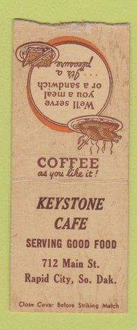 Matchbook Cover - Keystone Cafe Rapid City SD BOBTAIL