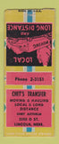 Matchbook Cover - Chet's Transfer Trucking Lincoln NE BOBTAIL
