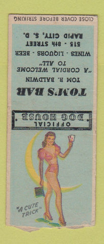Matchbook Cover - Tom's Bar Rapid Cidy SD pinup BOBTAIL