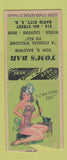 Matchbook Cover - Tom's Bar Rapid Cidy SD pinup BOBTAIL