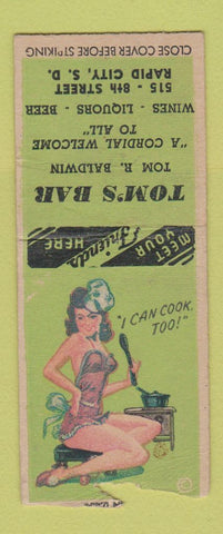 Matchbook Cover - Tom's Bar Rapid Cidy SD pinup BOBTAIL