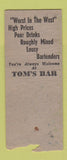 Matchbook Cover - Tom's Bar Rapid Cidy SD pinup BOBTAIL