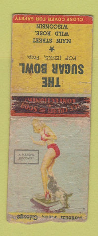 Matchbook Cover - Sugar Bowl Wild Rose WI pinup WORN BOBTAIL