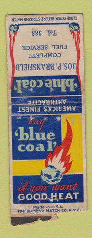 Matchbook Cover - Blue Coal Jos Bransfield  WEAR BOBTAIL