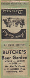 Matchbook Cover - Butche's Beer Garden Reedsburg WI BOBTAIL WORN
