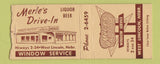 Matchbook Cover - Merle's Drive In West Lincoln NE BOBTAIL