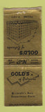 Matchbook Cover - Gold's Department Store Lincoln NE BOBTAIL