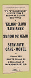 Matchbook Cover - Serv Rite Cafe Motel Jacksonville IL BOBTAIL