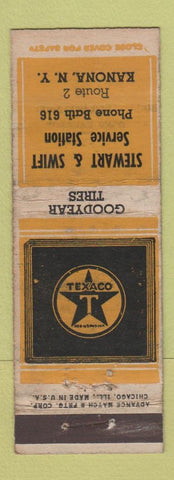 Matchbook Cover - Texaco oil gas Kanona NY Goodyear Tires WEAR