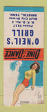 Matchbook Cover - Oneil's Grill Briston TN pinup BOBTAIL