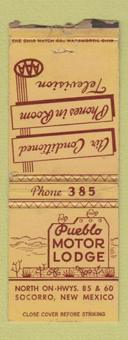 Matchbook Cover - Pueblo Motor Lodg eSocorro NM BOBTAIL