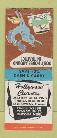 Matchbook Cover - Hollywood Cleaners Lincoln NE BOBTAIL