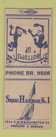 Matchbook Cover - Snug Harbor No 1 Portland OR BOBTAIL