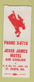 Matchbook Cover - Jesse James Motel St Joseph MO  BOBTAIL