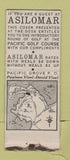Matchbook Cover - Asilomar Resort  WEAR BOBTAIL