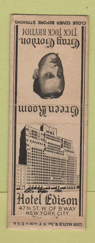 Matchbook Cover - Gray Gordon Hotel Edison New York City BOBTAIL