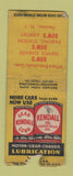 Matchbook Cover - Kendall oil Dow's gas Newton NJ WORN BOBTAIL