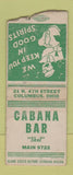 Matchbook Cover - Cabana Bar Columbus OH BOBTAIL