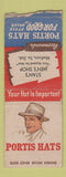 Matchbook Cover - Portis Hats Stan's Madison SD BOBTAIL