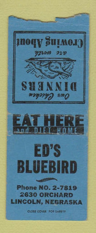 Matchbook Cover - Ed's Bluebird Lincoln NE BOBTAIL