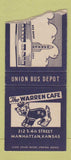 Matchbook Cover - The Warren Cafe Manhattan KS schedule 1956 BOBTAIL