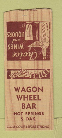 Matchbook Cover - Wagon Wheel Bar Hot Springs SD BOBTAIL