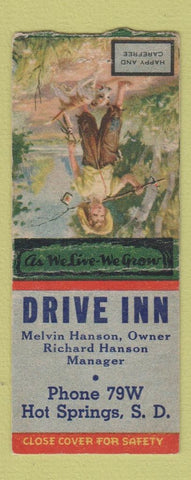Matchbook Cover - Drive Inn Hot Springs SD BOBTAIL