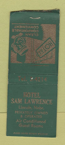 Matchbook Cover - Hotel Sam Lawrence Lincoln NE BOBTAIL