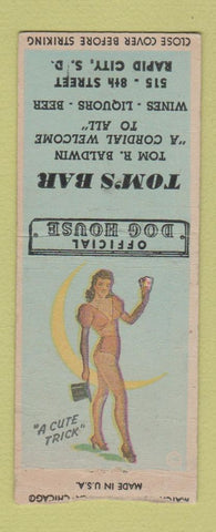 Matchbook Cover - Tom's Bar Rapid Cidy SD pinup BOBTAIL