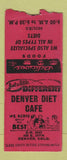 Matchbook Cover - Denver Diet Cafe Colorado RED BOBTAIL