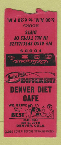 Matchbook Cover - Denver Diet Cafe Colorado RED BOBTAIL