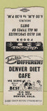 Matchbook Cover - Denver Diet Cafe Colorado WHITE BOBTAIL