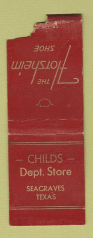 Matchbook Cover - Florsheim Shoes Childs Seagraves TX BOBTAIL