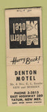 Matchbook Cover - Denton Motel Tatum NM BOBTAIL
