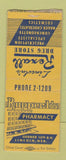 Matchbook Cover - Ruppert's Pharmacy Drug Lincoln NE BOBTAIL