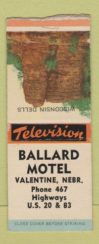 Matchbook Cover - Ballard Motel Valentine NE BOBTAIL