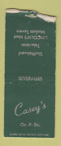 Matchbook Cover - Casey's Bar Lincoln NE WEAR BOBTAIL