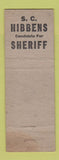 Matchbook Cover - SC Hibbens Sheriff Election WEAR