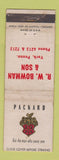 Matchbook Cover - RW Bowman Packard York PA WEAR