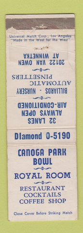Matchbook Cover - Canoga Park Bowling CA WEAR