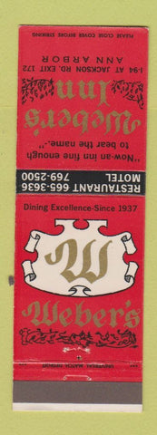 Matchbook Cover - Weber's Inn Ann Arbor MI