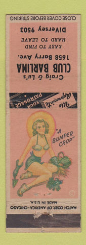 Matchbook Cover - Club Barlina Chicago? Pinup WEAR