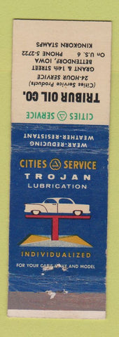 Matchbook Cover - Cities oil gas Tribur Bettendorf IA