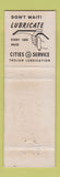 Matchbook Cover - Cities oil gas Tribur Bettendorf IA